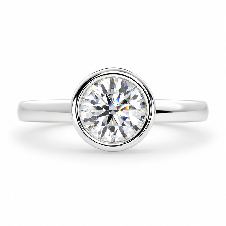 Xenia 2.15 Carat Round Cut Halo Pave Solitaire Engagement Ring