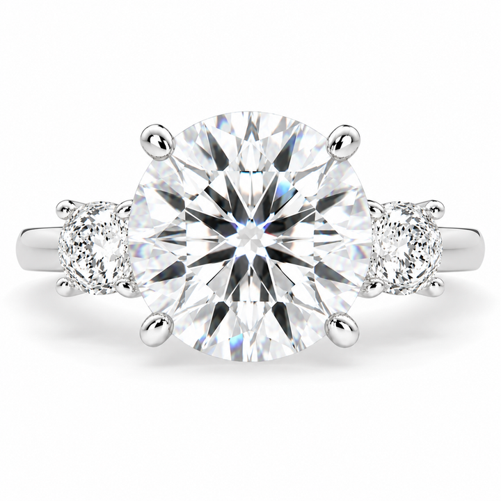 Hana 7.2 Carat Round Cut 3 Stone Engagement Ring