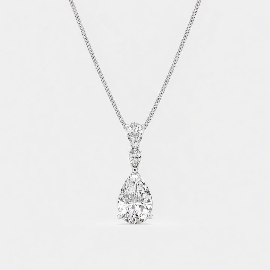 4.00 CTW Pear Lab-Grown Diamond Hinged Pendant (D–F / VS1–VS2, IGI Certified)