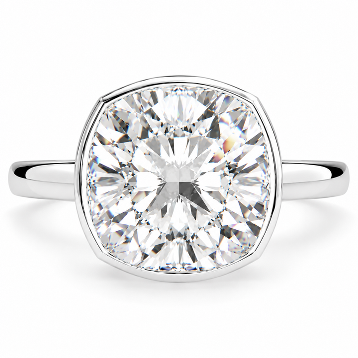 Xenia 7.15 Carat Cushion Cut Halo Pave Solitaire Engagement Ring