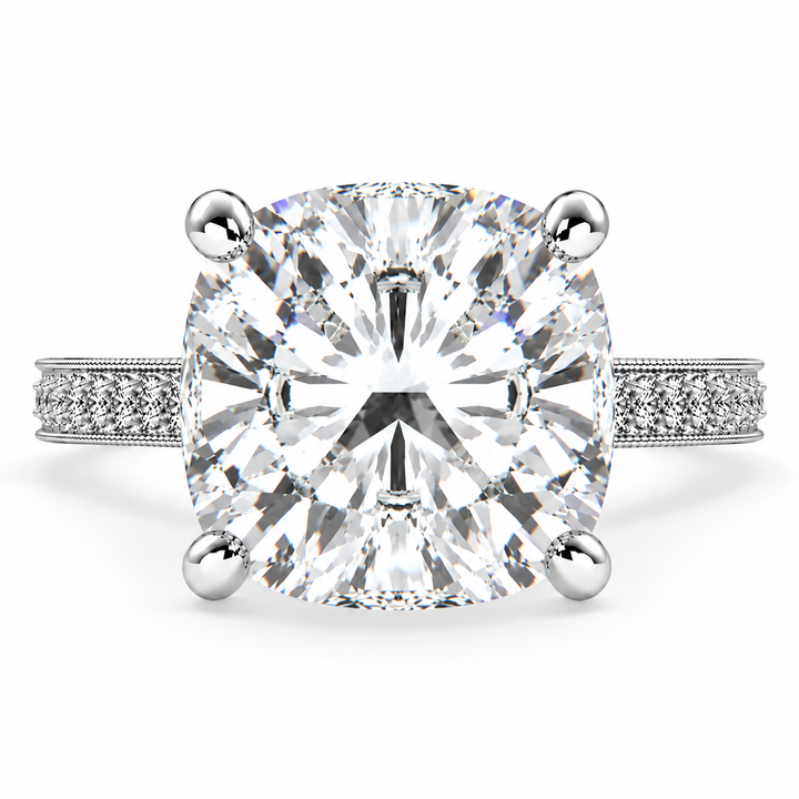 Martina 7.75 Carat Cushion Cut Pave Engagement Ring
