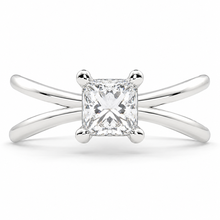 Tatiana 1 Carat Princess Cut Solitaire Split Shank Engagement Ring