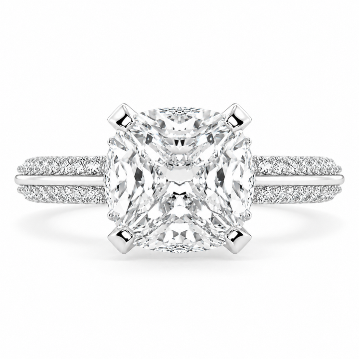 Daria 5.75 Carat Cushion Cut Pave 6 Prong Engagement Ring