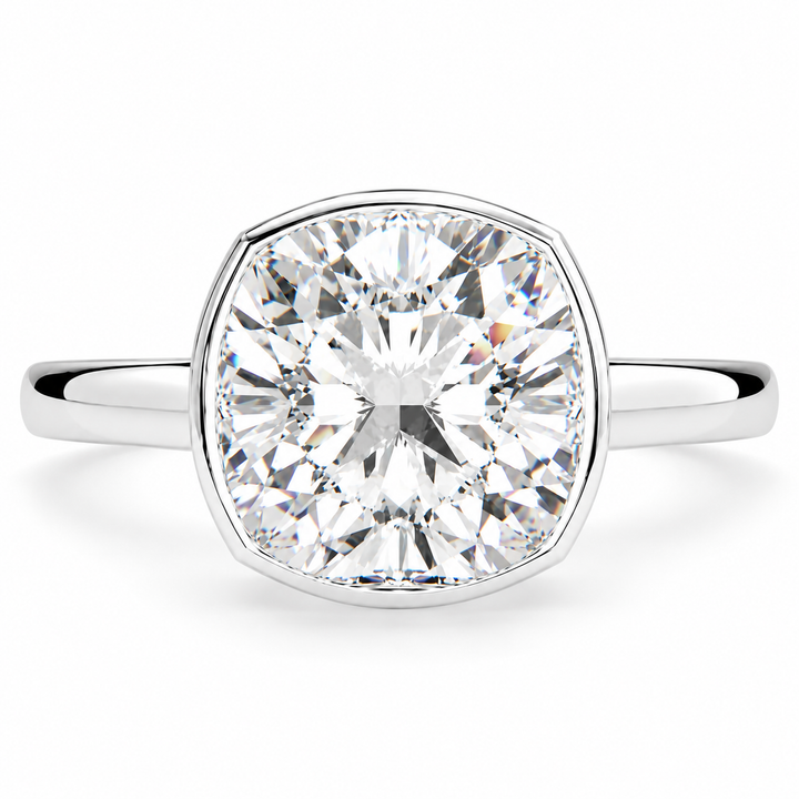 Xenia 6.15 Carat Cushion Cut Halo Pave Solitaire Engagement Ring