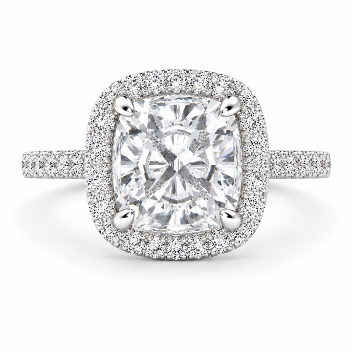 Bianca 2.5 Carat Cushion Cut Halo Pave Engagement Ring