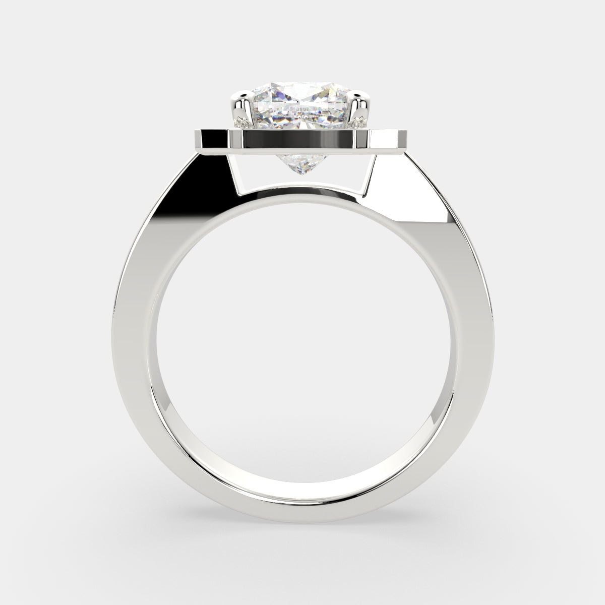 4.5 Carat VS1 D Lab Grown Diamond Halo Pave Cushion Ring