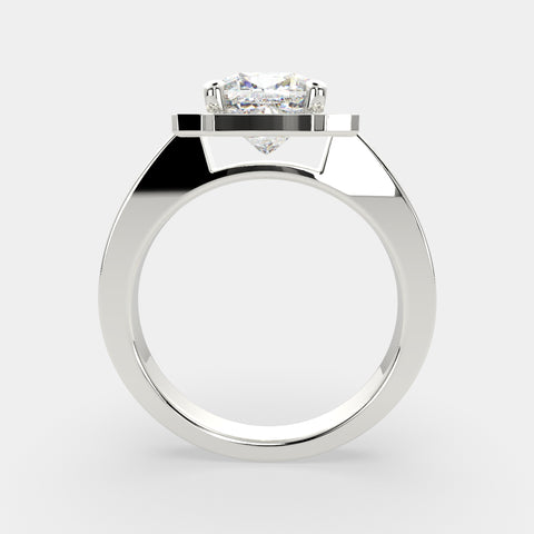 1.5 Carat VS1 D Lab Grown Diamond Halo Pave Cushion Ring