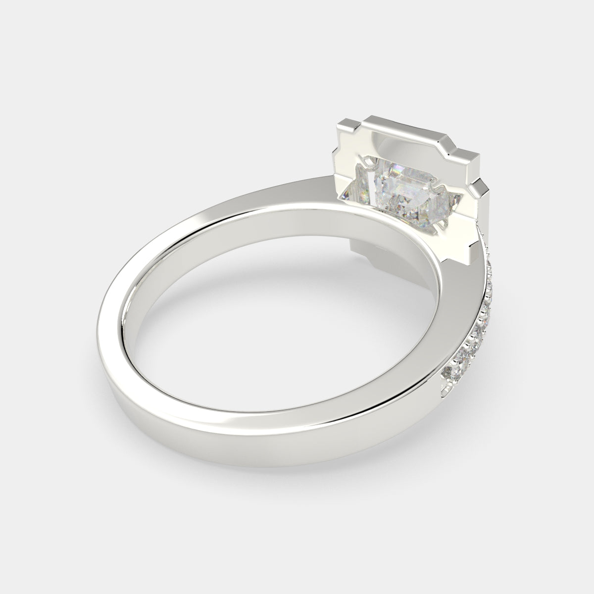 4.5 Carat VS1 D Lab Grown Diamond Halo Pave Emerald Ring