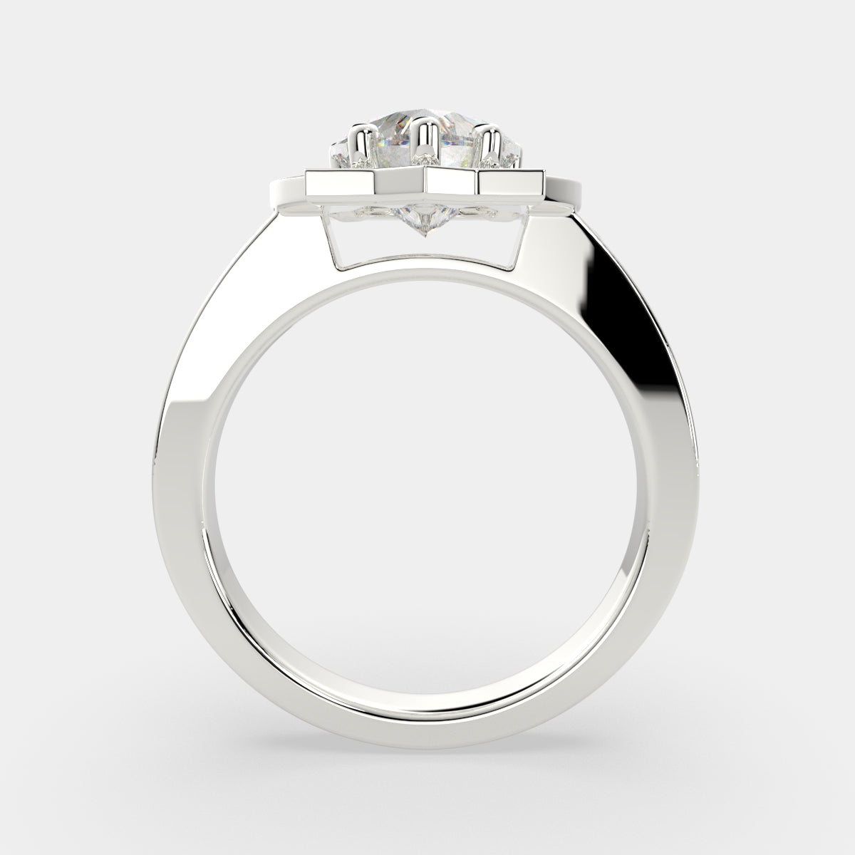 1.5 Carat VS1 D Lab Grown Diamond Halo Pave Heart Ring