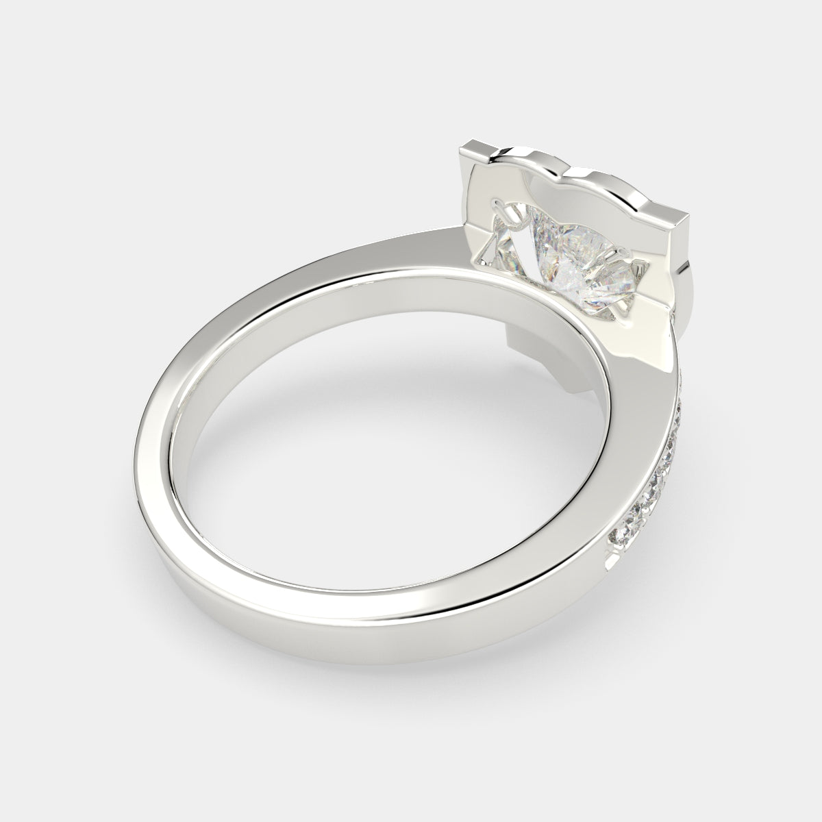 1.5 Carat VS1 D Lab Grown Diamond Halo Pave Heart Ring