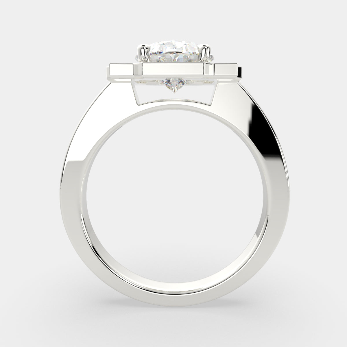 3.5 Carat VS1 D Lab Grown Diamond Halo Pave Oval Ring