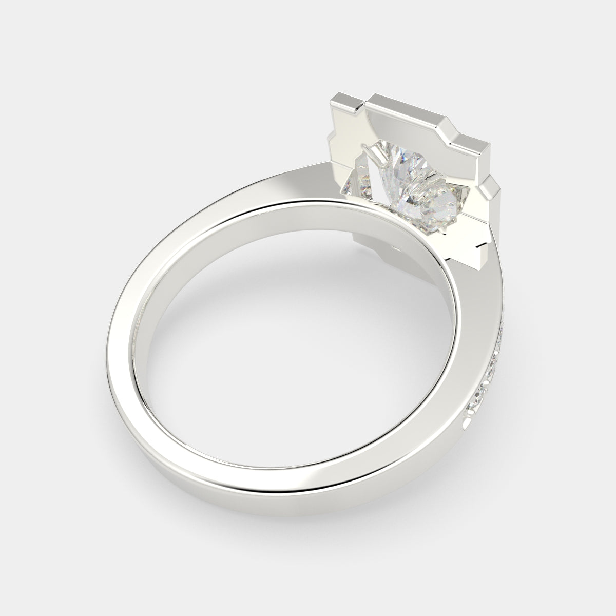 1.5 Carat VS1 D Lab Grown Diamond Halo Pave Oval Ring
