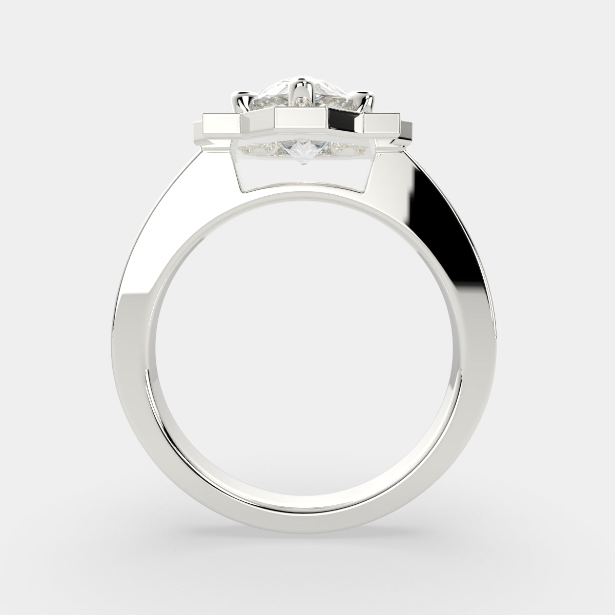 1.5 Carat VS1 D Lab Grown Diamond Halo Pave Pear Ring