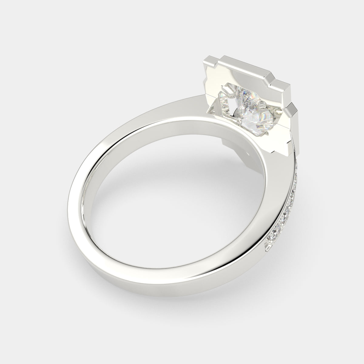 1.5 Carat VS1 D Lab Grown Diamond Halo Pave Pear Ring