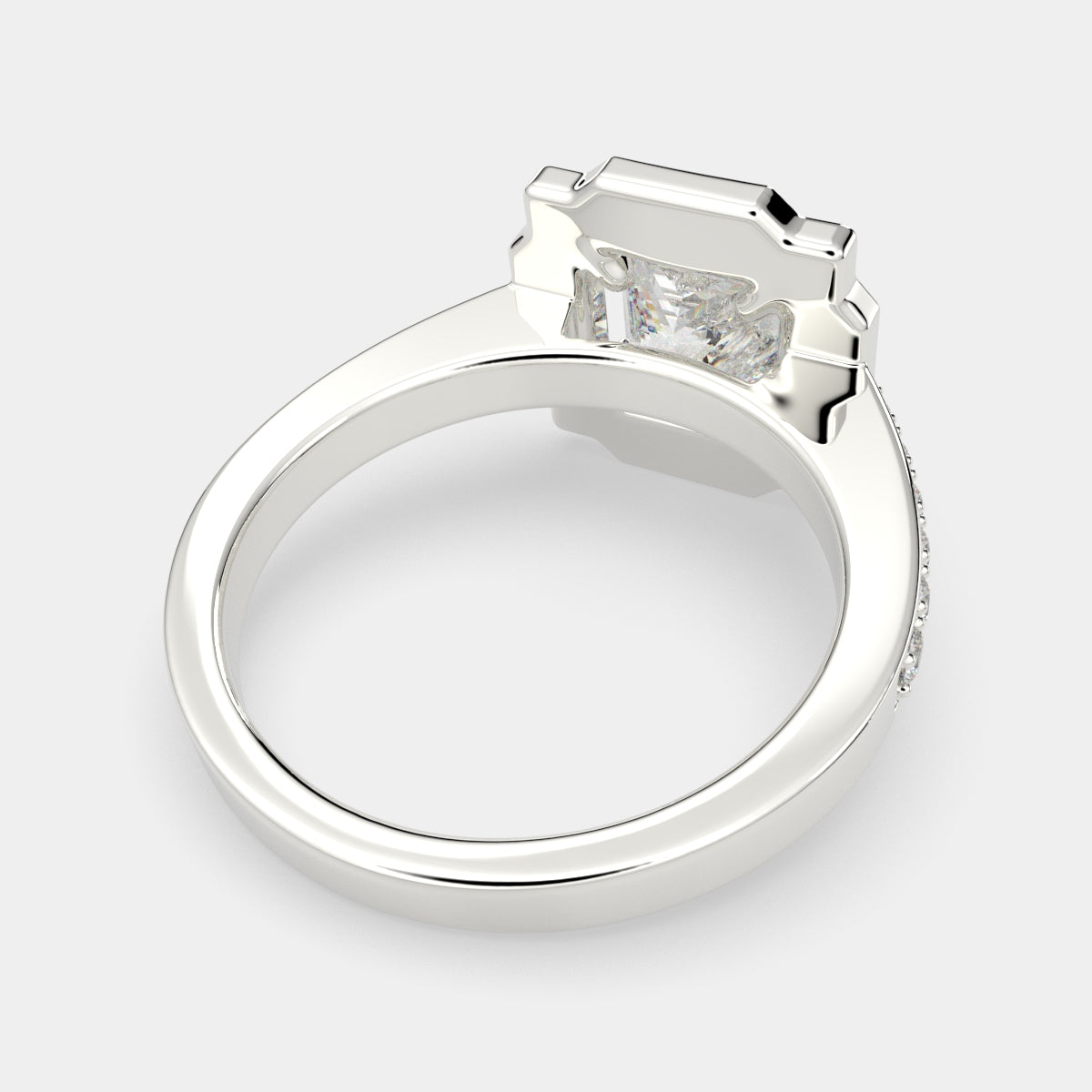 3.5 Carat VS1 D Lab Grown Diamond Halo Pave Princess Ring