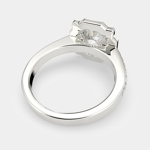 1.5 Carat VS1 D Lab Grown Diamond Halo Pave Round Ring