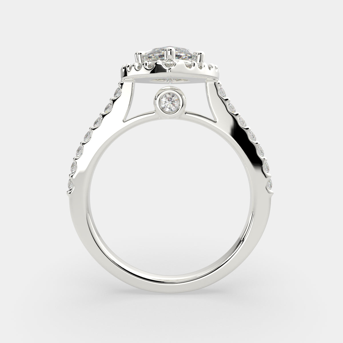 1.5 Carat VS1 D Lab Grown Diamond Halo Pave Marquise Ring