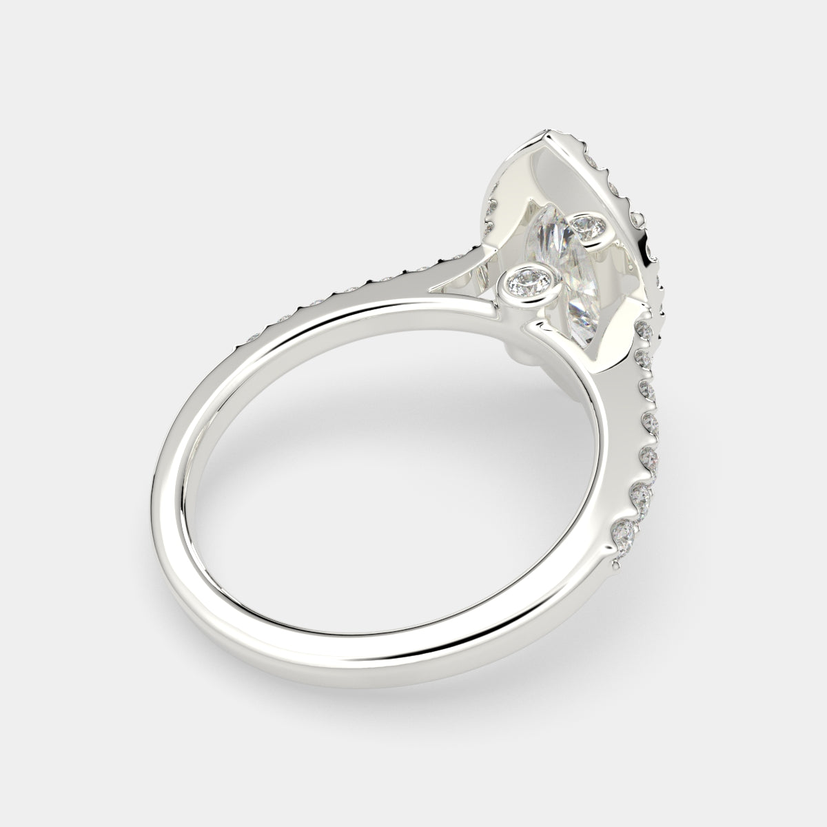 1.5 Carat VS1 D Lab Grown Diamond Halo Pave Marquise Ring