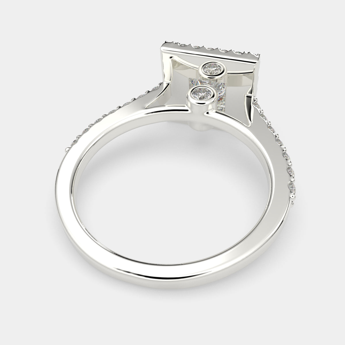 1.5 Carat VS1 D Lab Grown Diamond Halo Pave Princess Ring