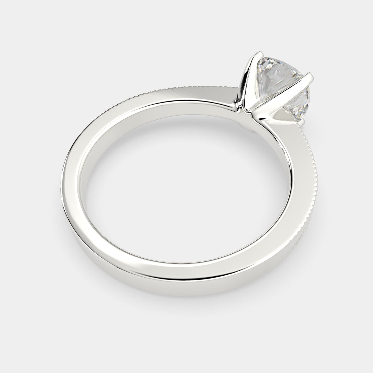 4 Carat VS1 D Lab Grown Diamond Solitaire Cushion Ring