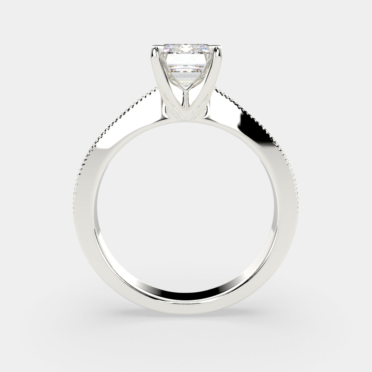 2 Carat VS1 D Lab Grown Diamond Solitaire Emerald Ring