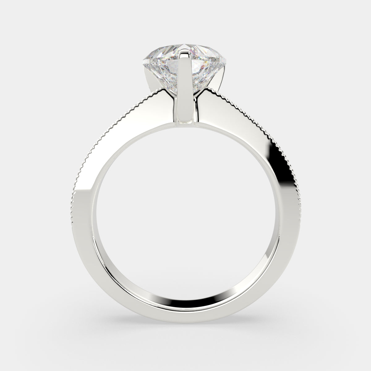 2 Carat VS1 D Lab Grown Diamond Solitaire Heart Ring
