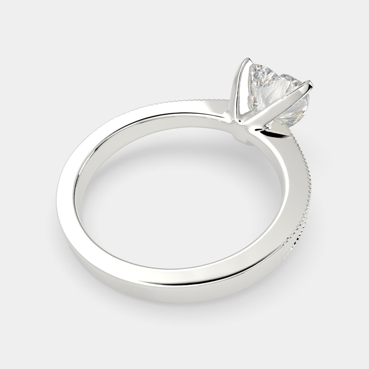 2 Carat VS1 D Lab Grown Diamond Solitaire Heart Ring
