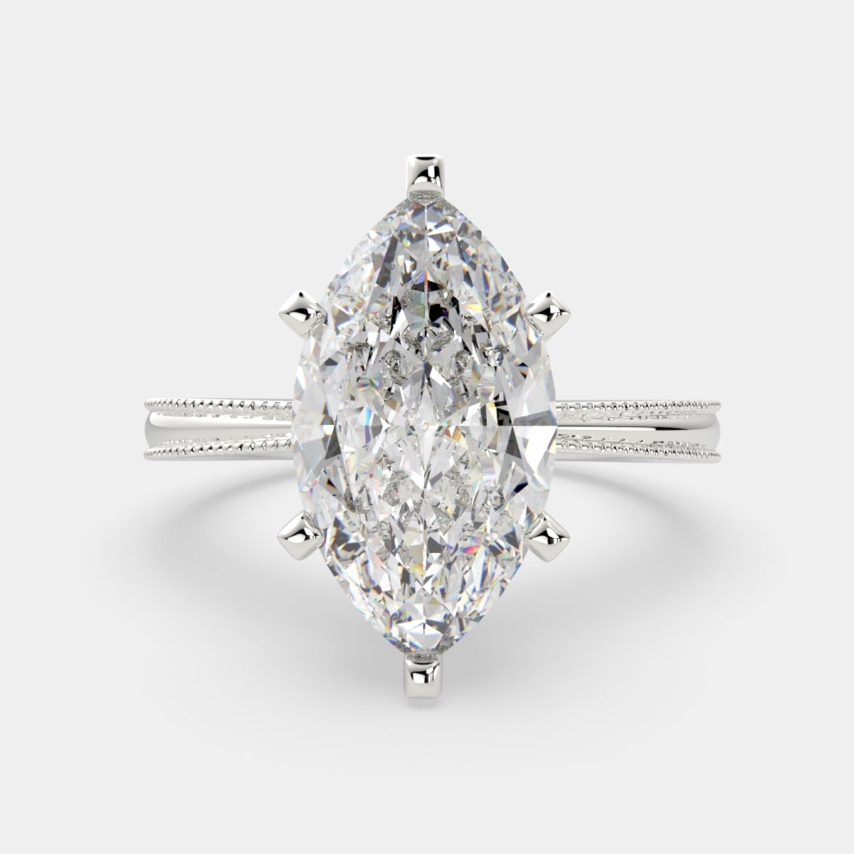 4 Carat VS1 D Lab Grown Diamond Solitaire Marquise Ring