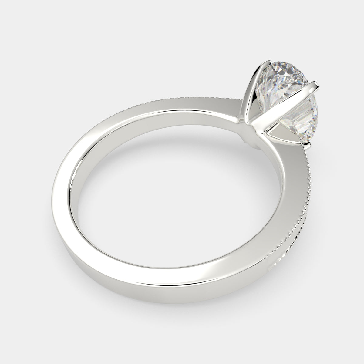 4 Carat VS1 D Lab Grown Diamond Solitaire Oval Ring