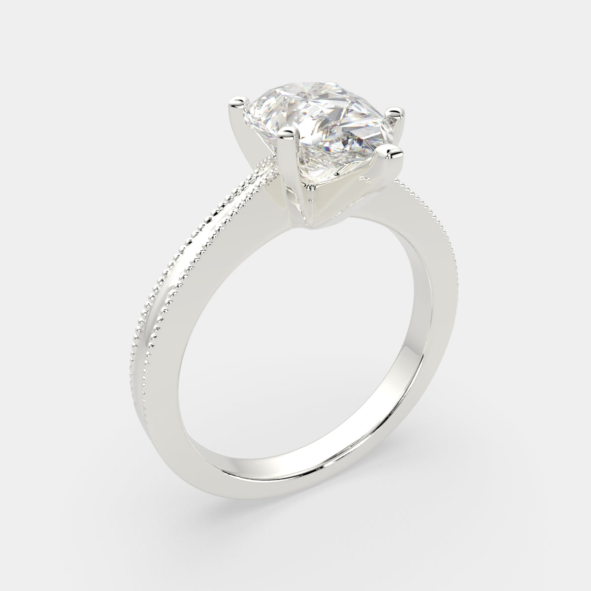 1 Carat VS1 D Lab Grown Diamond Solitaire Pear Ring
