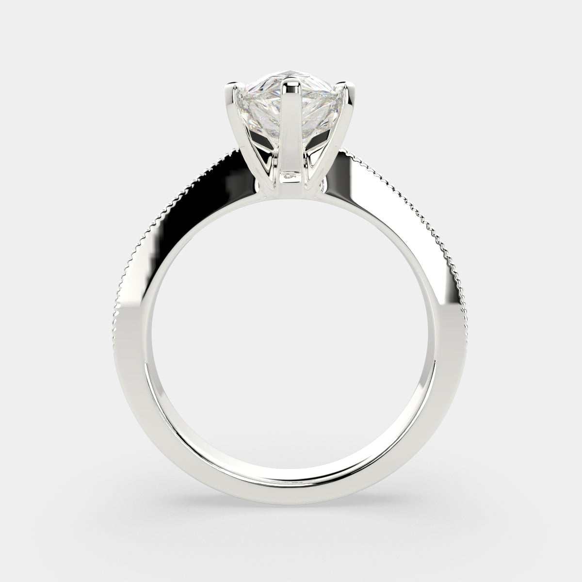 1 Carat VS1 D Lab Grown Diamond Solitaire Pear Ring