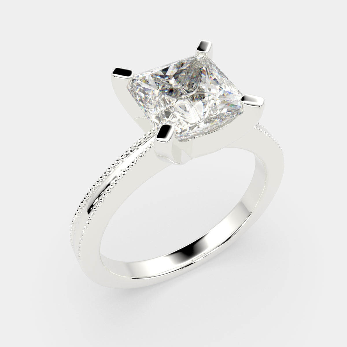 1 Carat VS1 D Lab Grown Diamond Solitaire Princess Ring