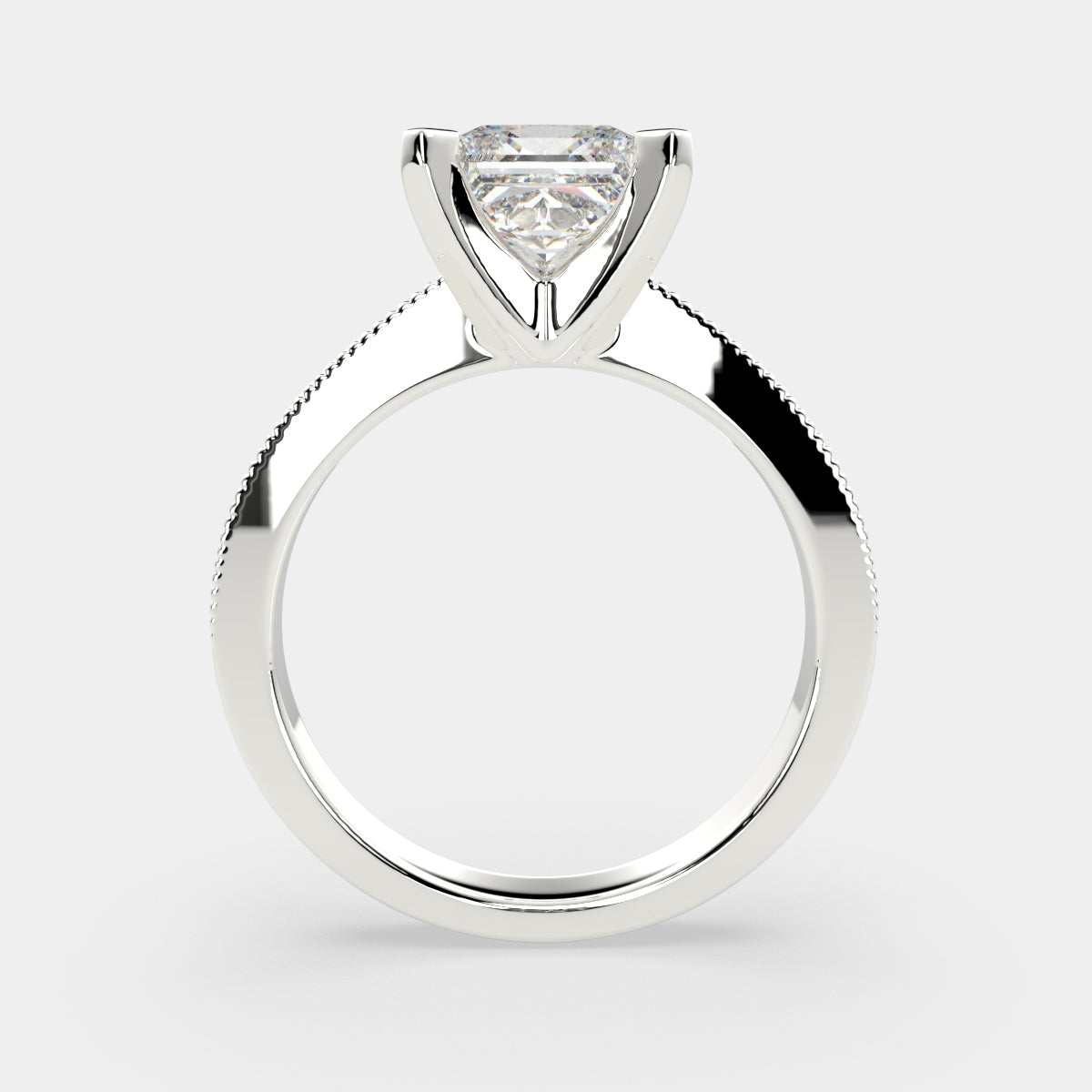 1 Carat VS1 D Lab Grown Diamond Solitaire Princess Ring
