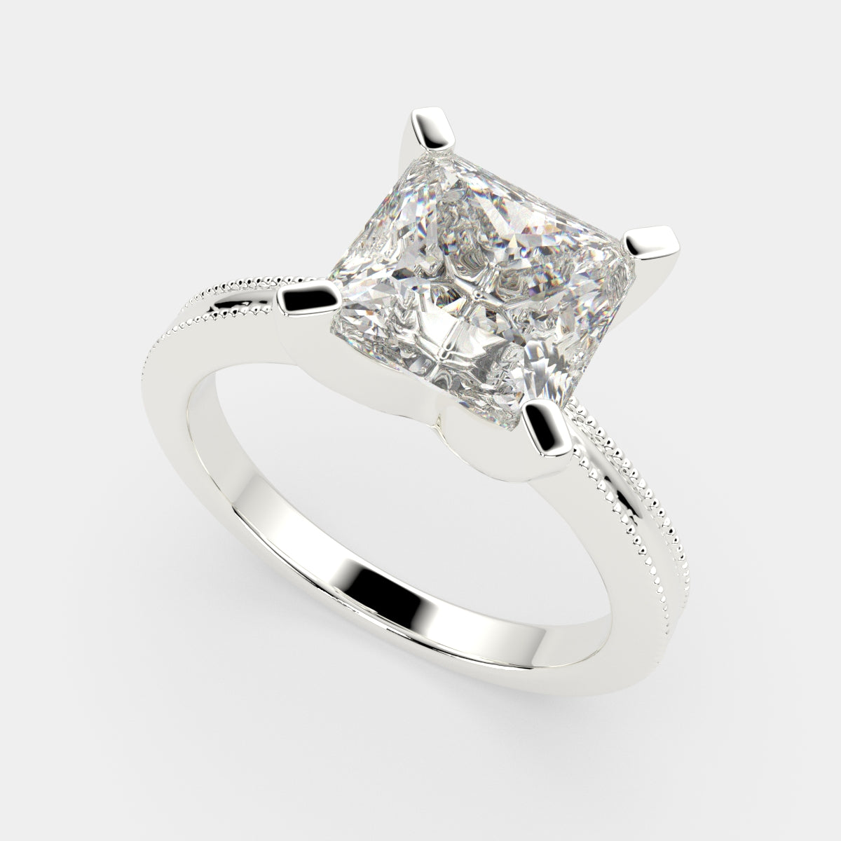 1 Carat VS1 D Lab Grown Diamond Solitaire Princess Ring