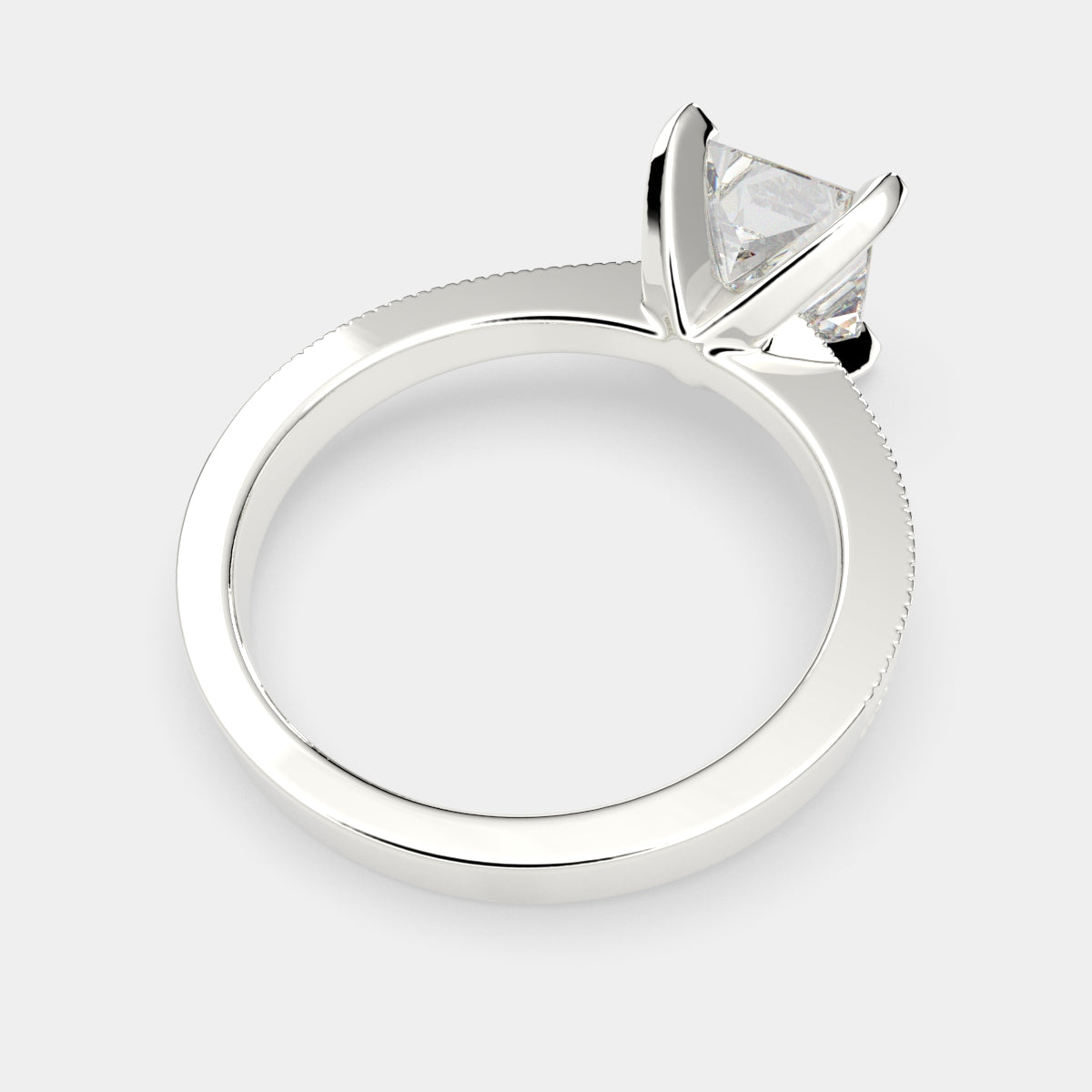 2 Carat VS1 D Lab Grown Diamond Solitaire Princess Ring