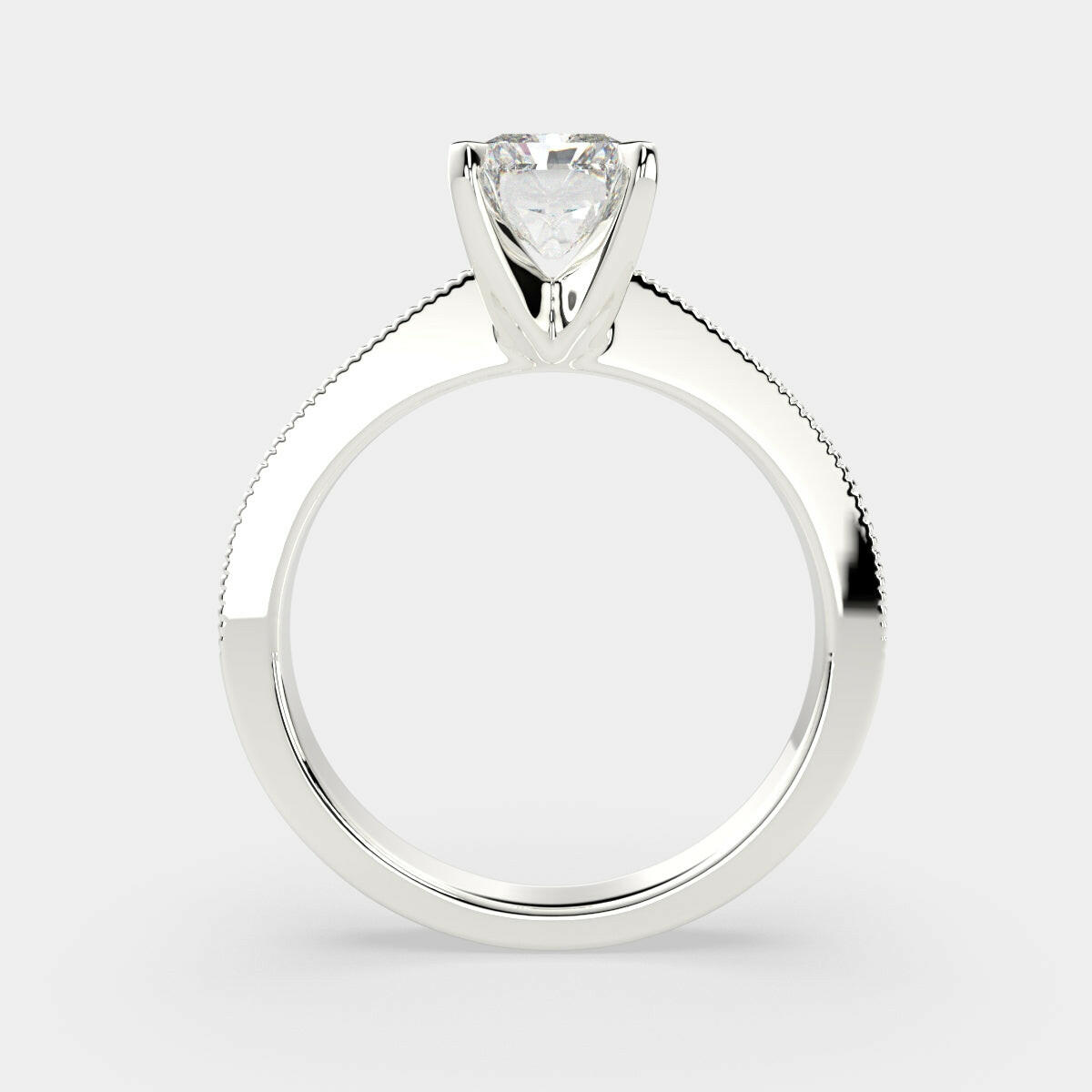 1 Carat VS1 D Lab Grown Diamond Solitaire Radiant Ring