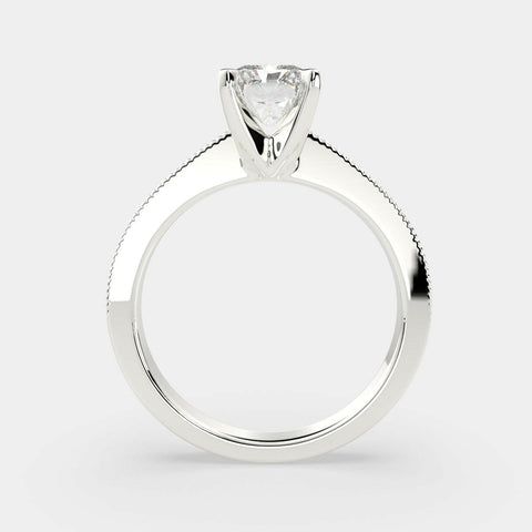 1 Carat VS1 D Lab Grown Diamond Solitaire Radiant Ring