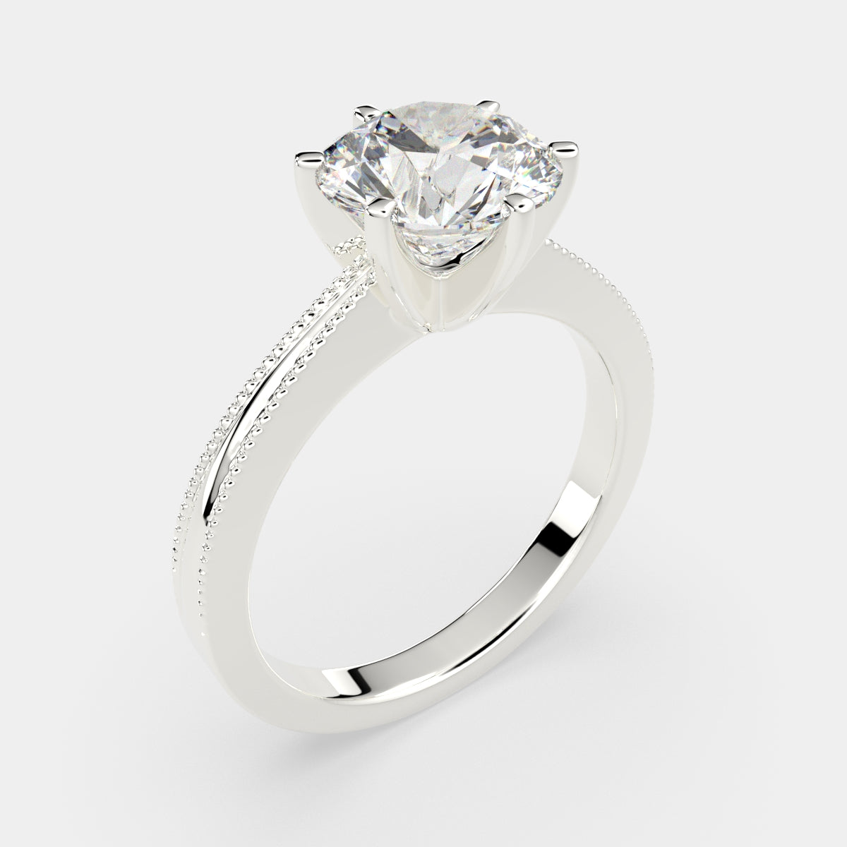 3 Carat VS1 D Lab Grown Diamond Solitaire Round Ring