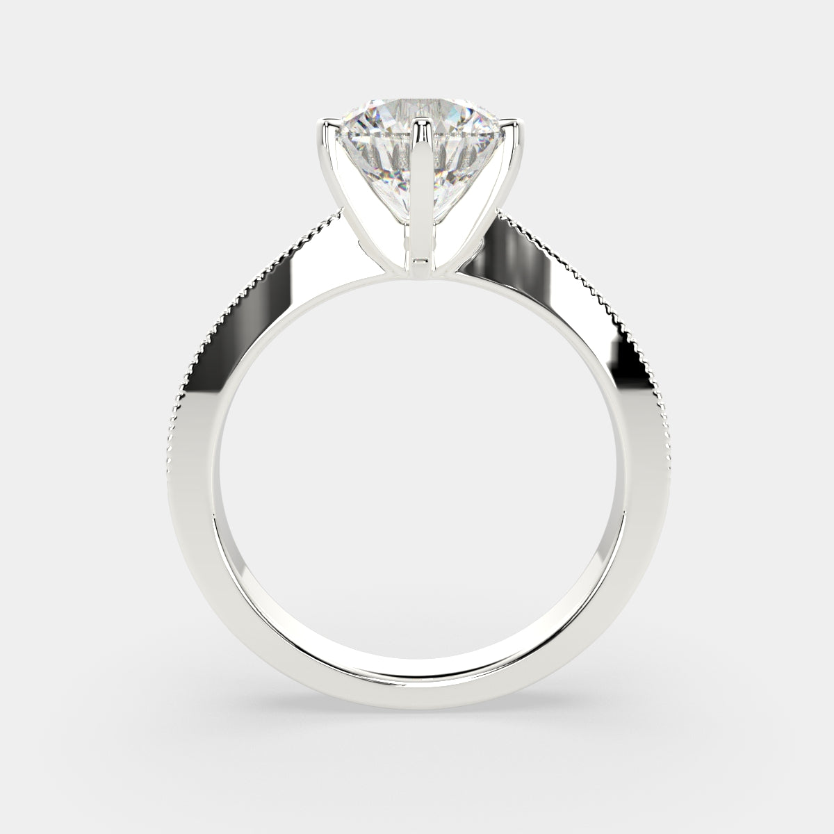 3 Carat VS1 D Lab Grown Diamond Solitaire Round Ring