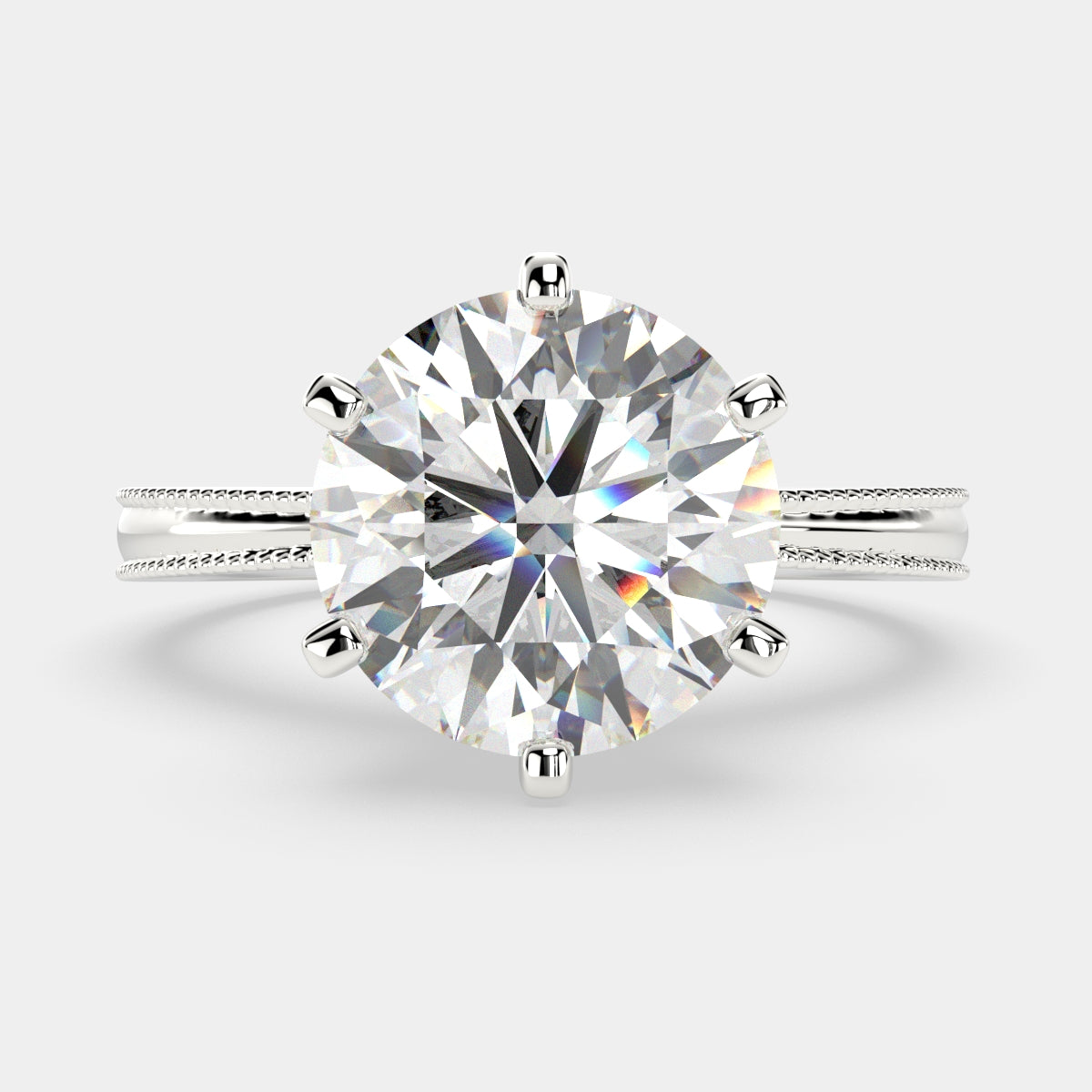 2 Carat VS1 D Lab Grown Diamond Solitaire Round Ring