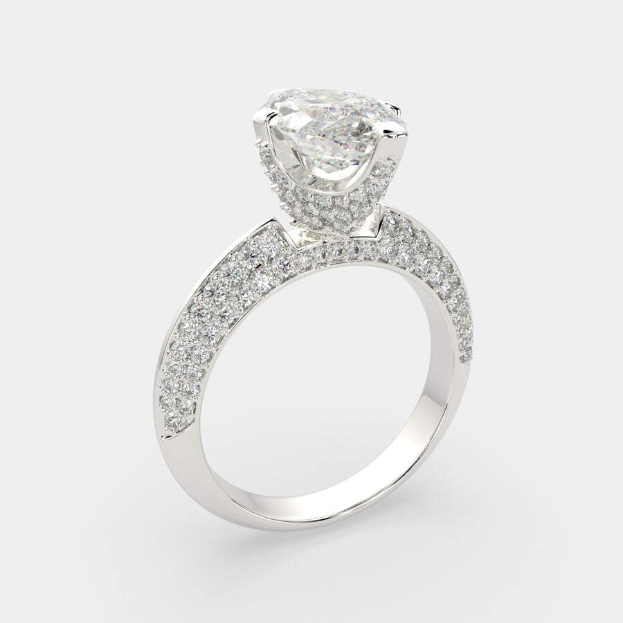 Daria 3.75 Carat Marquise Cut Pave 6 Prong Engagement Ring
