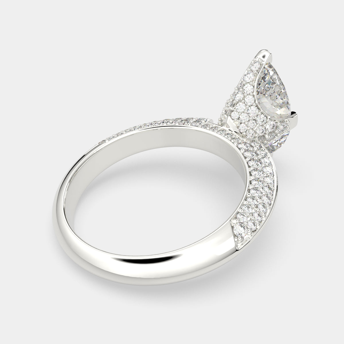 3.75 Carat VS1 D Lab Grown Diamond Pave Marquise Ring