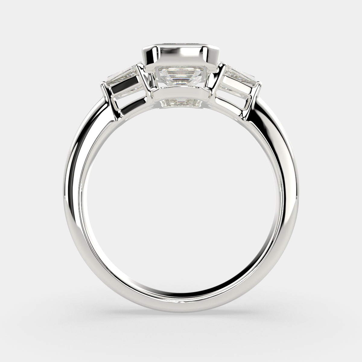 1.5 Carat VS1 D Lab Grown Diamond Trilogy Emerald Ring