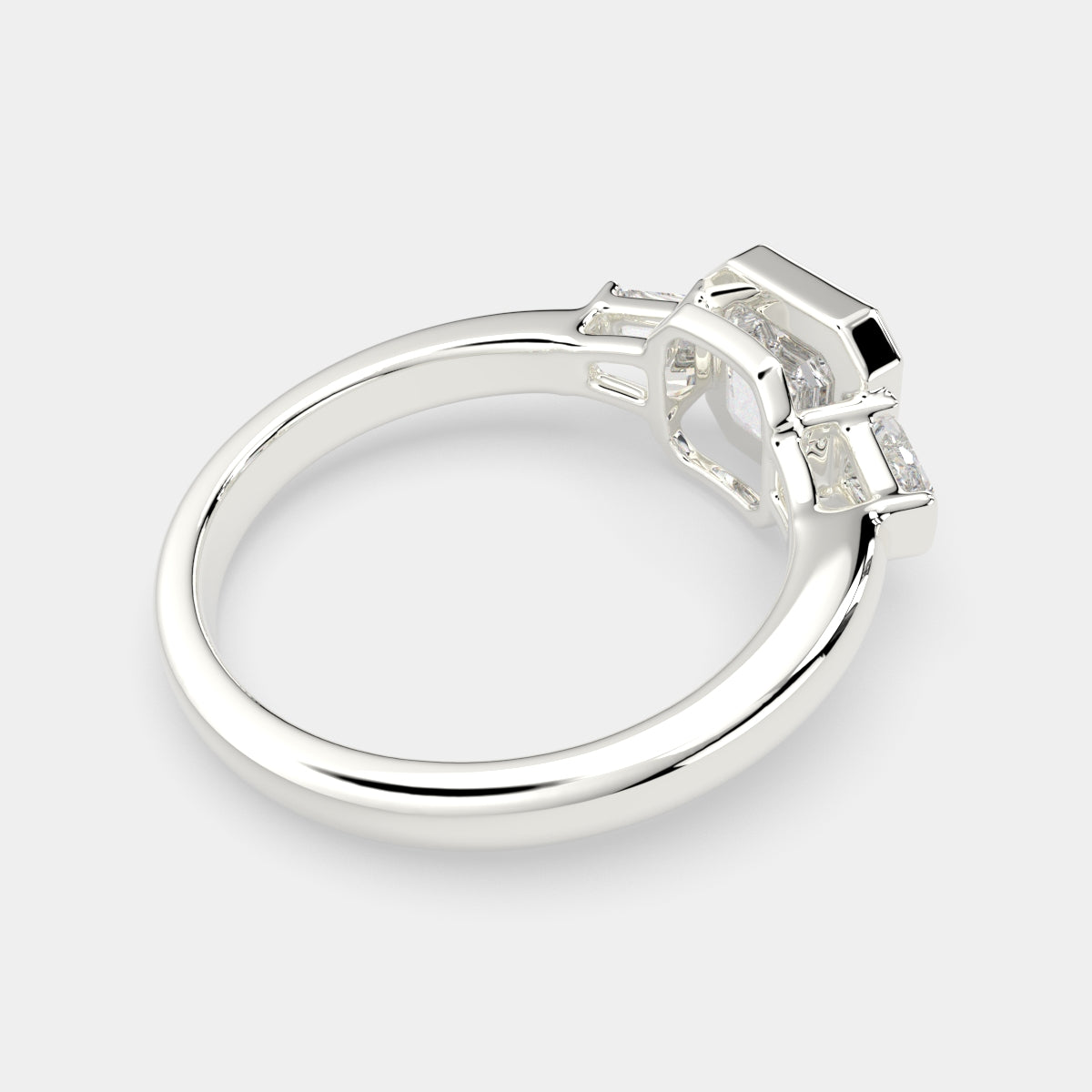1.5 Carat VS1 D Lab Grown Diamond Trilogy Emerald Ring