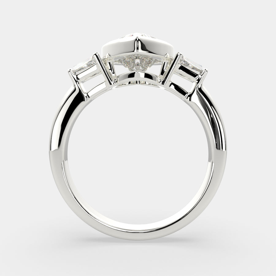 Emilia 3.5 Carat Heart Cut Trilogy 3 Stone Engagement Ring