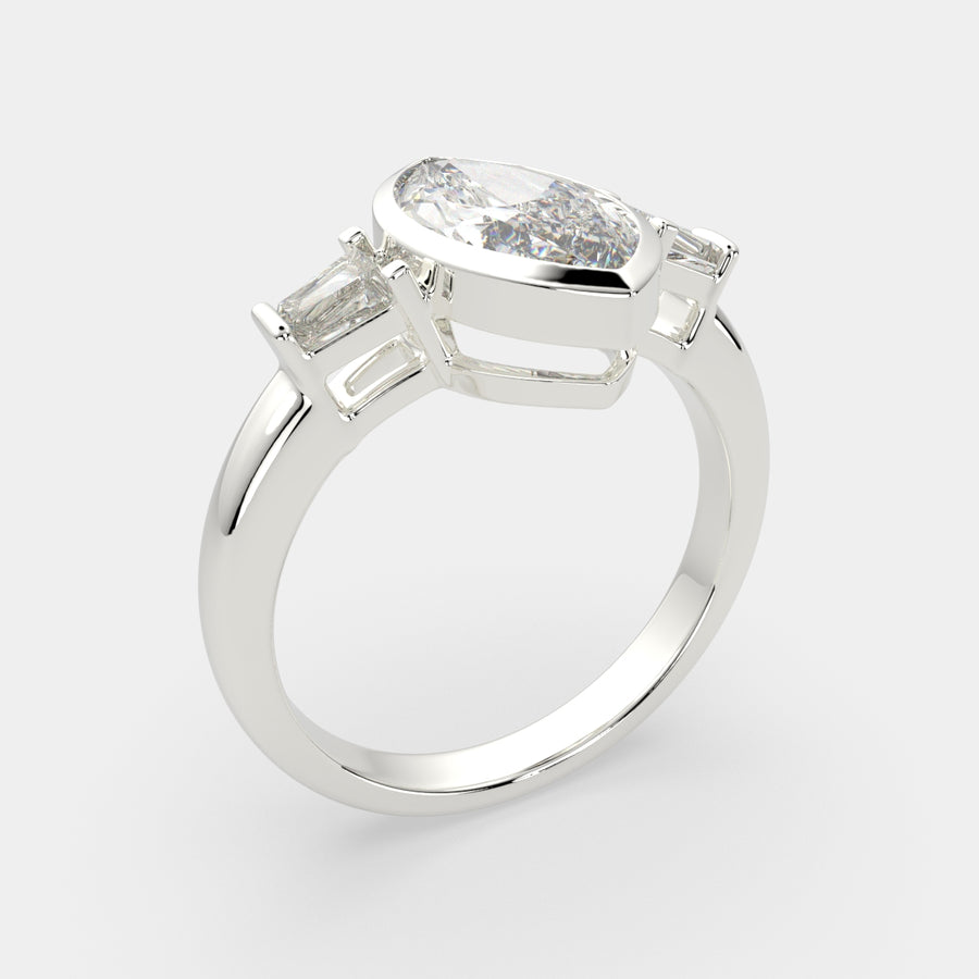 Emilia 4.5 Carat Marquise Cut Trilogy 3 Stone Engagement Ring