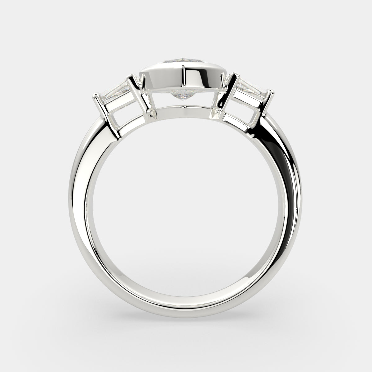3.5 Carat VS1 D Lab Grown Diamond Trilogy Marquise Ring