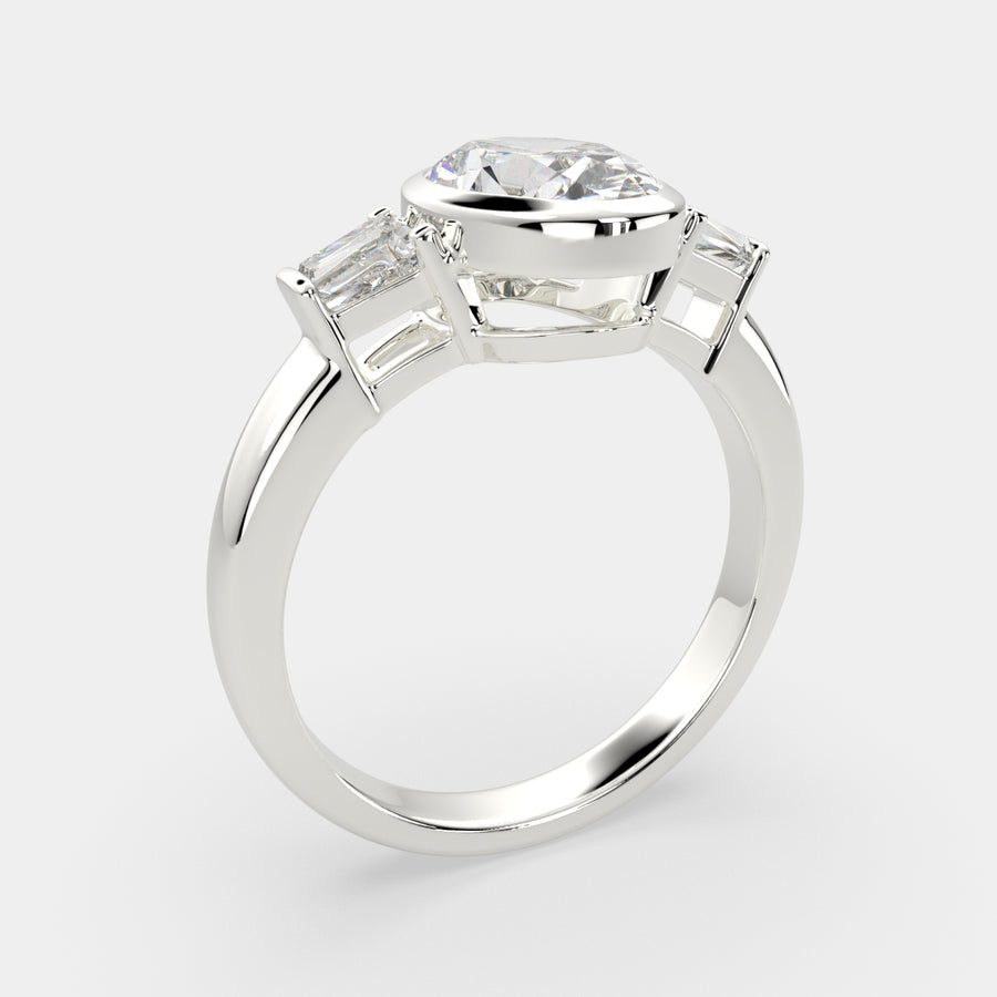 Emilia 3.5 Carat Oval Cut Trilogy 3 Stone Engagement Ring