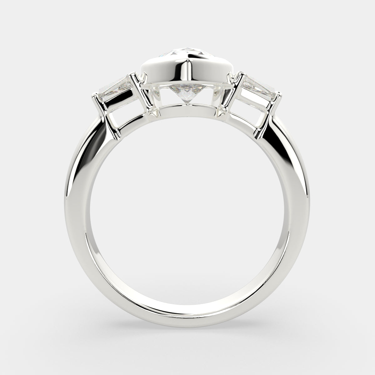 4.5 Carat VS1 D Lab Grown Diamond Trilogy Pear Ring