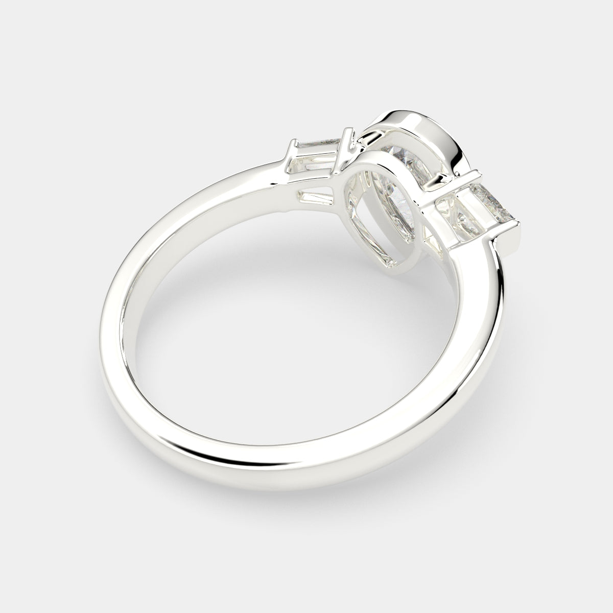 4.5 Carat VS1 D Lab Grown Diamond Trilogy Pear Ring